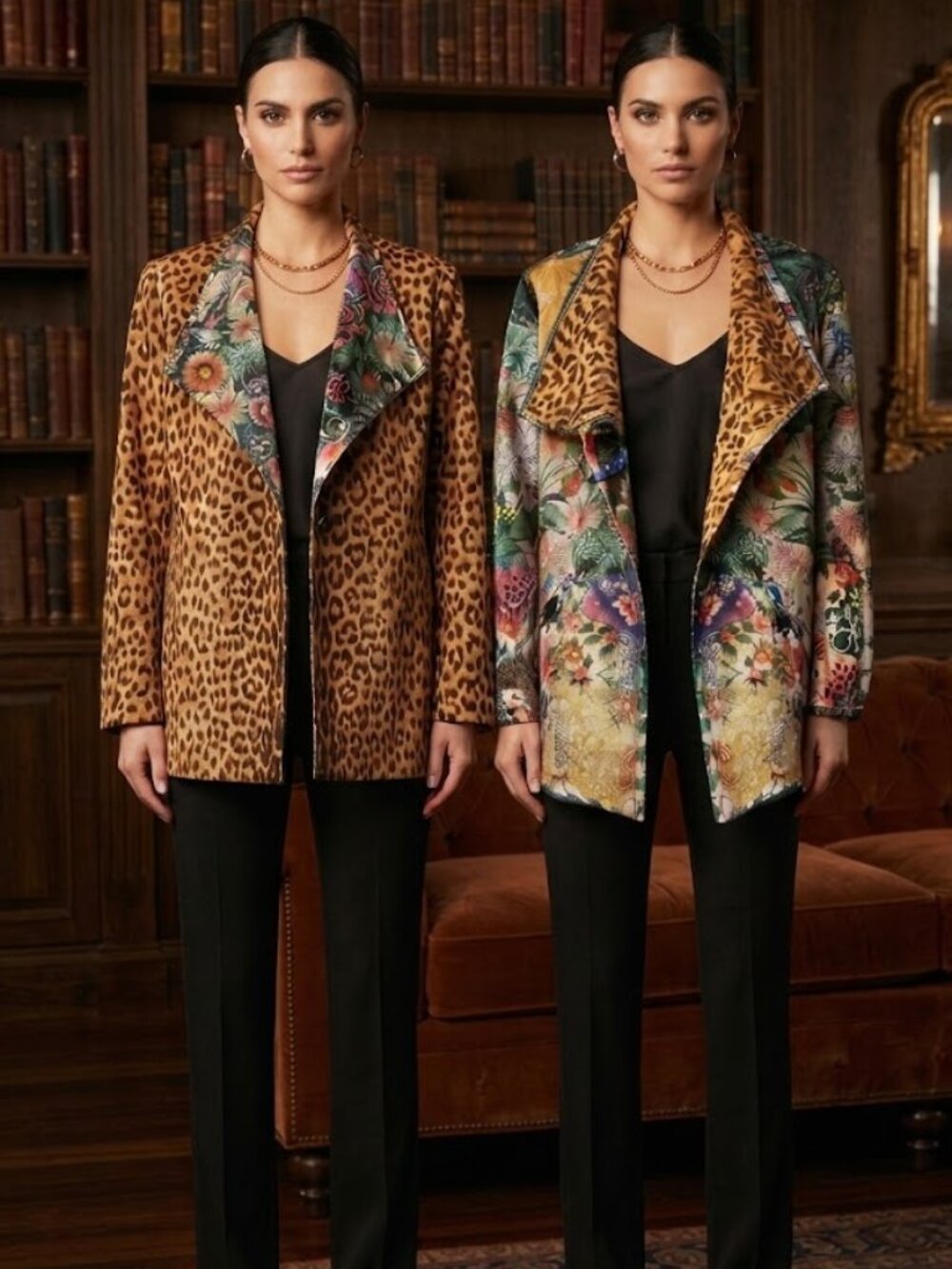 JOHNNY WAS Reversible Floral Leopard Jacket Size Small NWT